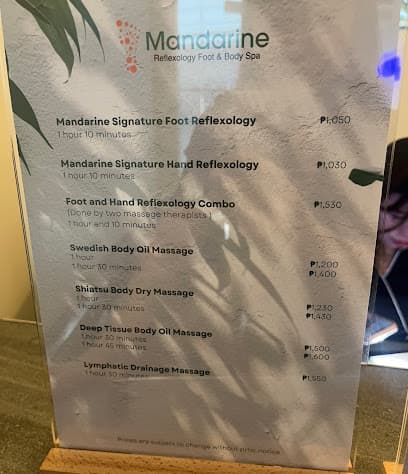 Mandarine Reflexology Foot and Body Spa